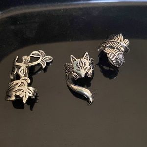 Set of 3 silver ear cuffs.